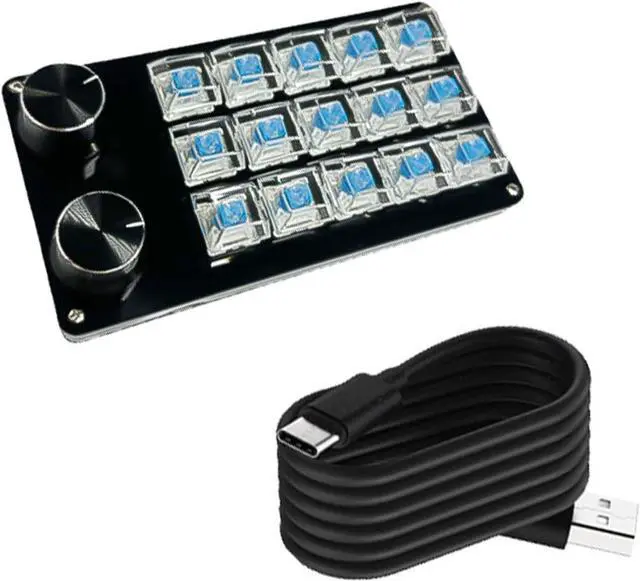 Alt view image 5 of 7 - GMBYLBY Programmable Macro Keyboards with 2Knobs Mechanical Gaming Keypad Hot Swappable Switches Wire Customizable Control Pad