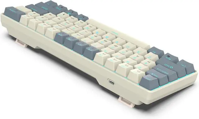 Main image of PLCPDM Portable 61 Key Mechanical Keyboards with Swappable Switches and Ice Blue Lighting Keyboards