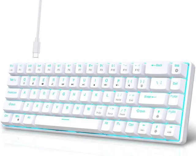 Alt view image 5 of 7 - 68Keys Mechanical Keyboard Double Shot Hot-Swappable Clicky Switches with Backlights Option USB C Data Cable