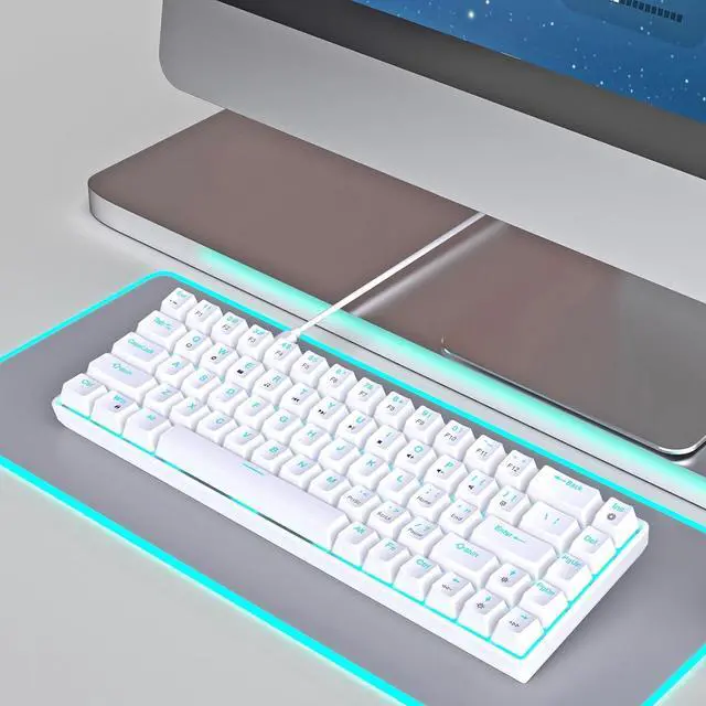 Alt view image 2 of 7 - DIDILLX 68Keys Mechanical Keyboard Double Shot Injections with Backlits Option for PC Gamers USB C Small Gaming Keypad