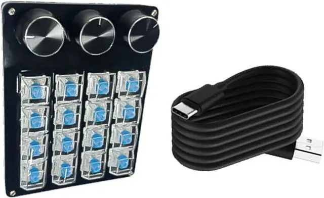 Alt view image 6 of 7 - 16Key Mechanical Macro Keypad with Personalizes Knob Hot Swappable Switches for Gamers and Programmers Professional Customs Knob KeyPad