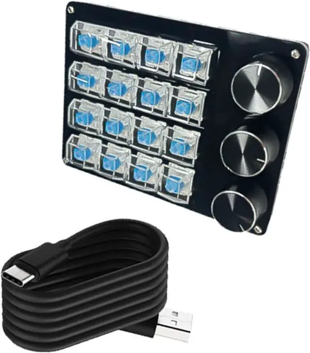 Main image of 16Key Mechanical Macro Keypad with Personalizes Knob Hot Swappable Switches for Gamers and Programmers Professional Customs Knob KeyPad