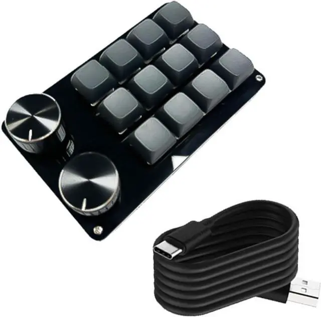 Alt view image 4 of 7 - Customizable Macro Keypad with Single Knob 9Key/10Key/12Key/15Key Mechanical Gaming Keyboards Programmable Keypad