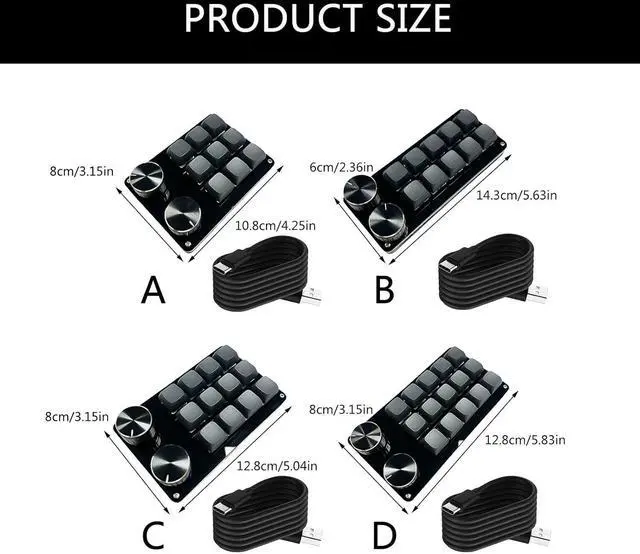 Alt view image 3 of 7 - High Efficiency Programmable Macro Keyboard 9/10/12/15 Keys Mechanical Gaming Keypad for Multimedia and Industrial Applications