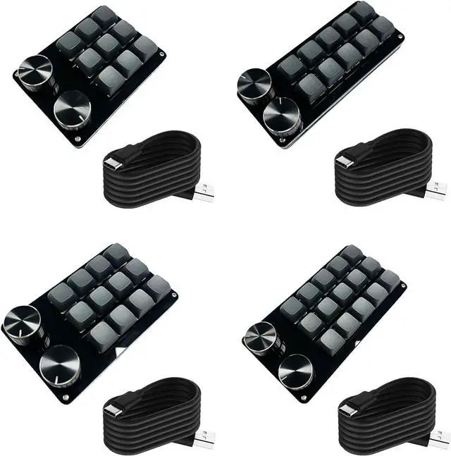 Alt view image 7 of 7 - Customizable Macro Keypad with Single Knob 9Key/10Key/12Key/15Key Mechanical Gaming Keyboards Programmable Keypad