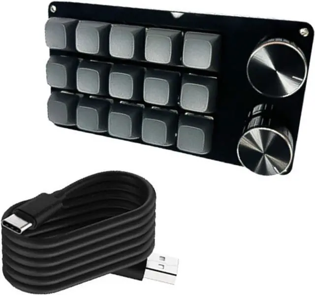 Main image of High Efficiency Programmable Macro Keyboard 9/10/12/15 Keys Mechanical Gaming Keypad for Multimedia and Industrial Applications