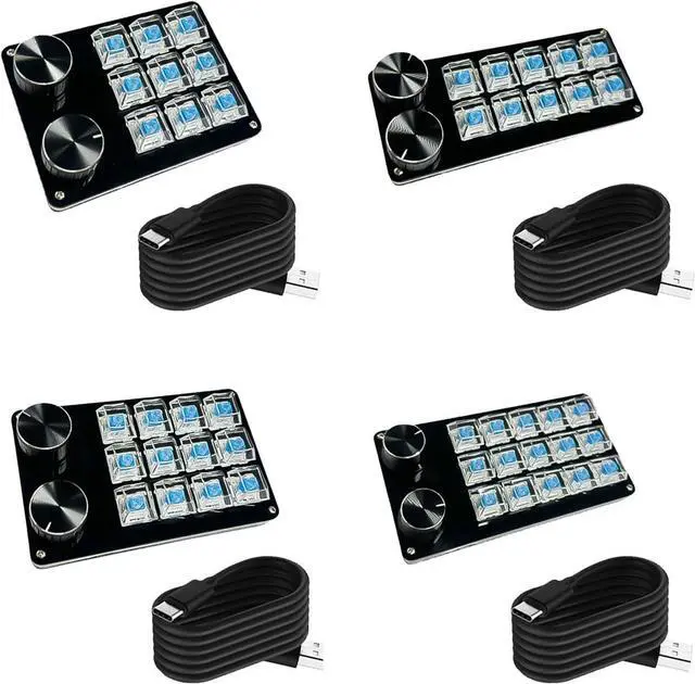 Alt view image 3 of 7 - DIDILLX Programmable Macro Keyboards With 2Knobs,Mechanical Gaming Keypad,Hot Swappable Switches,Wire Customizable Control Pad