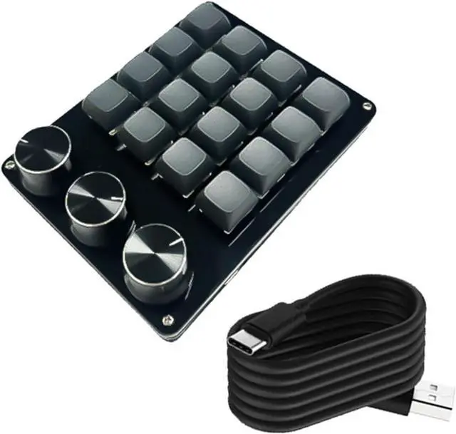 Alt view image 4 of 7 - Programmable 16KEY Macro Keypad Knob with 3 Essence for Efficient Programming for Hot-Swappable Mechanical Switches