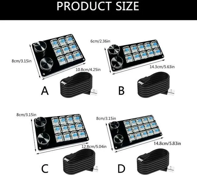 Alt view image 6 of 7 - HapGlan High Efficiency Programmable Macro Keyboards 9/10/12/15Key Mechanical Gaming Keypad for Multimedia and Industrial Use