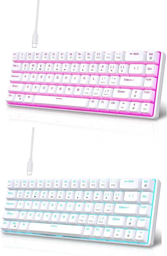 Alt view image 3 of 7 - DIDILLX 68Keys Mechanical Keyboard Double Shot Injections with Backlits Option for PC Gamers USB C Small Gaming Keypad