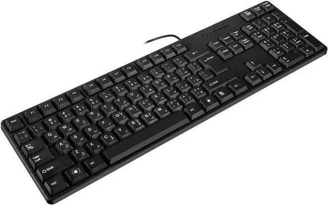 Alt view image 7 of 7 - Montesy Bilingual Arabic English USB Corded Keyboard With Photoelectric Sensing Technology For Office And Gaming