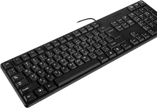 Alt view image 4 of 7 - Montesy Bilingual Arabic English USB Corded Keyboard With Photoelectric Sensing Technology For Office And Gaming