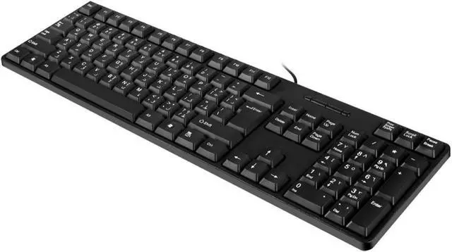 Alt view image 5 of 7 - Montesy Bilingual Arabic English USB Corded Keyboard With Photoelectric Sensing Technology For Office And Gaming