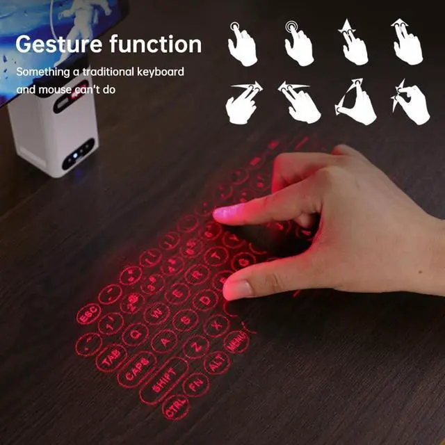 Alt view image 3 of 7 - Rofawee Keyboard Mini Virtual Keyboard Wirel BT Connect Suitable for Phone Pad Laptop Tablets Compatible with XP& iOS8/ Android 4.0/ OSX System Portable to Carry with ion