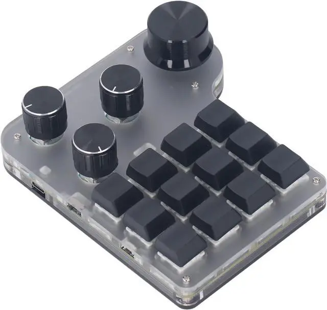 Alt view image 2 of 7 - USB Mini Macro Mechanical Gaming Keyboard, Upgrade to Wired, and 2.4G, Blue Switch RGB LED, Self Set Button Function, Programming Macro Keypad, Compact for Gaming, Industrial