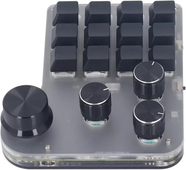 Alt view image 2 of 7 - USB Mini Macro Mechanical Gaming Keyboard, Programmable for Win7, Industrial Control, USB C BT 2.4G 3 Modes 12 Keys 4 Knobs Blue Switch RGB LED