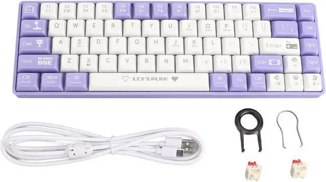 Alt view image 6 of 7 - 65% Keyboard, Gaming Keyboard 65% Hot Swappable Dynamic Backlighting Red Switch Mechanical Keyboard 68 Keys Wired Mechanical Gaming Keyboard for Type C Devices /228/749