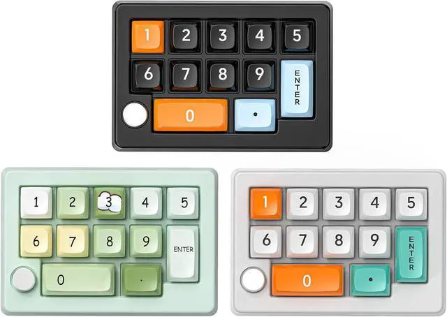 Alt view image 7 of 7 - 12 Key Programmable Keypad with Lighting Mechanical Keyboard 2.4Ghz 3Modes for Gamers Programmers