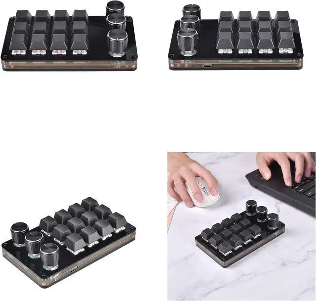 Alt view image 2 of 7 - Keyboard 12 Key 3 Knob Programmable Keypad Hot Swap Customization Mechanical Keyboard Macro Keypad
