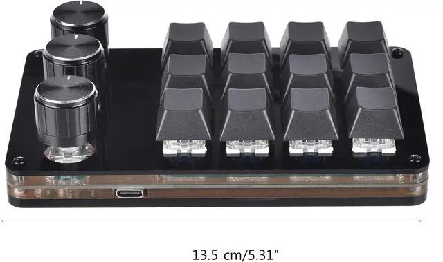Alt view image 5 of 7 - Keyboard 12 Key 3 Knob Programmable Keypad Hot Swap Customization Mechanical Keyboard Macro Keypad