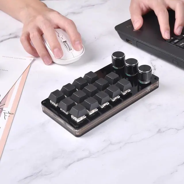 Alt view image 4 of 7 - Keyboard 14 Keys 3 Knobs Gamer Programmable Keypad Hot Swap Customized Mechanical Keyboard Macro Keypad Programmable Keyboard