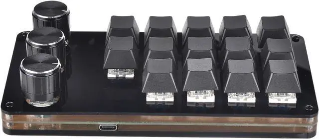 Alt view image 5 of 7 - Keyboard 14 Keys 3 Knobs Gamer Programmable Keypad Hot Swap Customized Mechanical Keyboard Macro Keypad Programmable Keyboard
