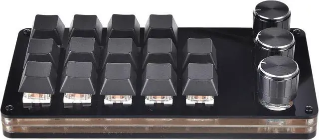 Alt view image 3 of 7 - Keyboard 14 Keys 3 Knobs Gamer Programmable Keypad Hot Swap Customized Mechanical Keyboard Macro Keypad Programmable Keyboard