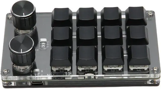 Alt view image 2 of 7 - Tihebeyan Mechanical Gaming Keyboard 12 Key Compact Design USBBT Connection for Gaming Office (Black)