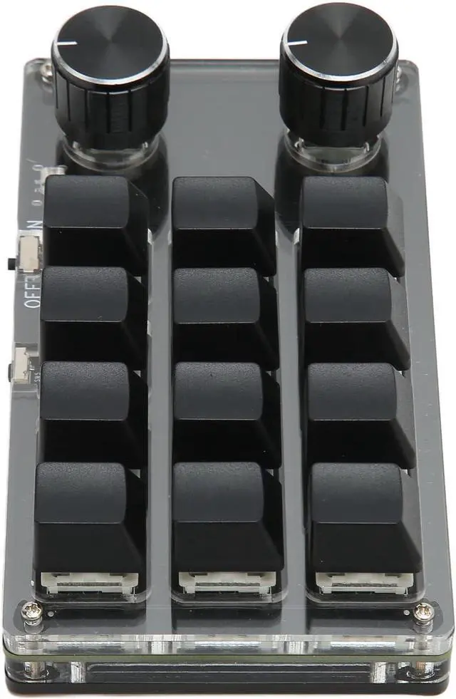 Alt view image 3 of 7 - Tihebeyan Mechanical Gaming Keyboard 12 Key Compact Design USBBT Connection for Gaming Office (Black)