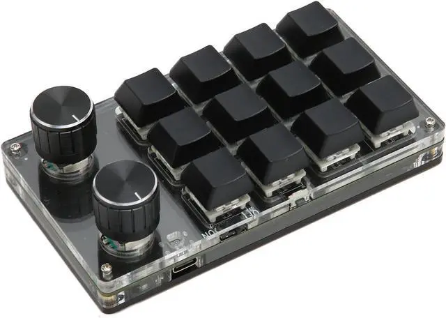 Alt view image 4 of 7 - Tihebeyan Mechanical Gaming Keyboard 12 Key Compact Design USBBT Connection for Gaming Office (Black)