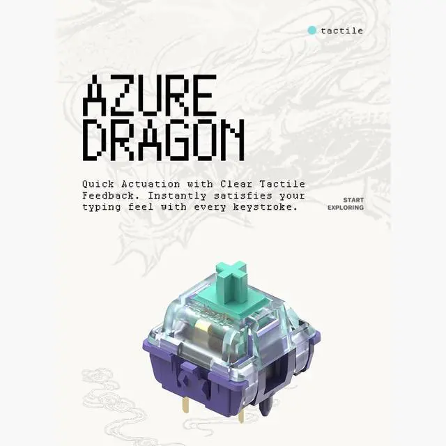 Alt view image 6 of 7 - Gopolar Azure Dragon Switch V4, Similar Holy Panda Tactile Switch for Custom Mechanical Keyboard(90PCS)