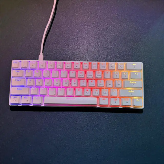 Alt view image 6 of 7 - DIEKE V900 Mechanical Gaming Keyboard 61Keys With Color Backlight And Hot Swappable Switches Small Keypad