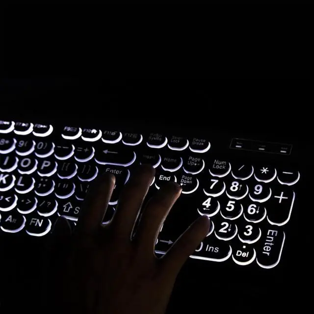 Alt view image 7 of 7 - Meiliyizu Large Print Computer Keyboards USB Cord Keyboards With Big Letters For Senior And Low Individuals White Backlit