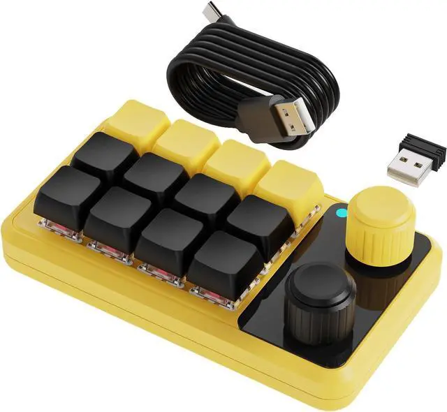 Alt view image 7 of 7 - Programmable 12 Key Mechanical Gaming Keypad with RGBs Backlights and Two Knobs & USB C