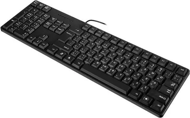 Alt view image 6 of 7 - Montesy Bilingual Arabic English USB Corded Keyboard With Photoelectric Sensing Technology For Office And Gaming