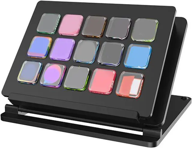 Alt view image 6 of 7 - Macro LCD Keyboard for Streaming Gamers Designers Customizable Hotkeys Text Shortcut Crosses Devices