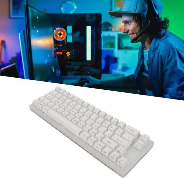 Alt view image 3 of 7 - XTevu Mechanical Keyboard, 66 Keys Hot Swappable RGB Backlit Wired Type C Gaming Keyboard with Blue Switch Keyboard (Blue Switch)