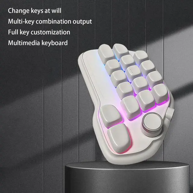 Alt view image 4 of 7 - CHENZILIN Mechanical Number Pad VIA Programmable 17 Key Hot Swappable USB Numeric Keypad with PBTs Keycaps and RGBs Backlit for La