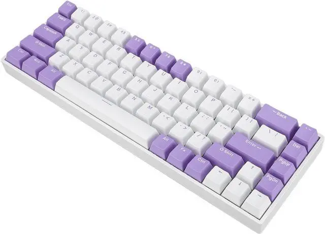 Alt view image 2 of 7 - 68 Key Red Switch Mechanical Keyboard, RGB Backlit, 60% Compact Layout, USB C Wired Gaming Keyboard for PC with USB Port, Ergonomic Design, Blueberry Theme Keycaps