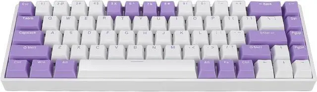 Alt view image 3 of 7 - 68 Key Red Switch Mechanical Keyboard, RGB Backlit, 60% Compact Layout, USB C Wired Gaming Keyboard for PC with USB Port, Ergonomic Design, Blueberry Theme Keycaps