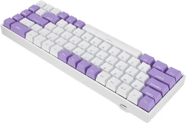 Alt view image 5 of 7 - 68 Key Red Switch Mechanical Keyboard, RGB Backlit, 60% Compact Layout, USB C Wired Gaming Keyboard for PC with USB Port, Ergonomic Design, Blueberry Theme Keycaps