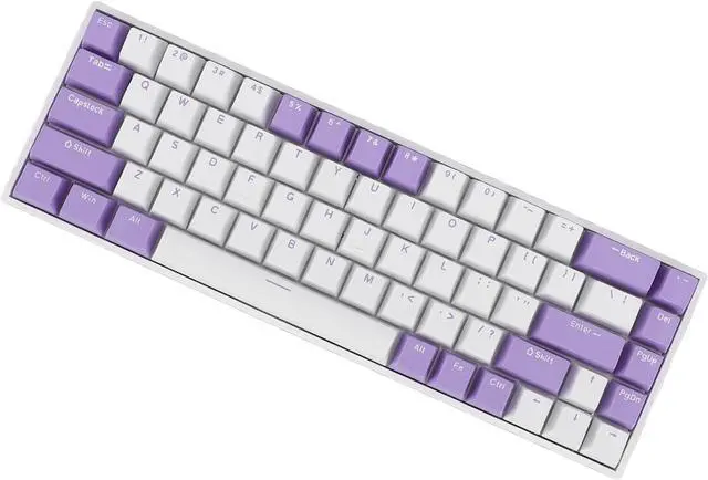 Alt view image 4 of 7 - 68 Key Red Switch Mechanical Keyboard, RGB Backlit, 60% Compact Layout, USB C Wired Gaming Keyboard for PC with USB Port, Ergonomic Design, Blueberry Theme Keycaps