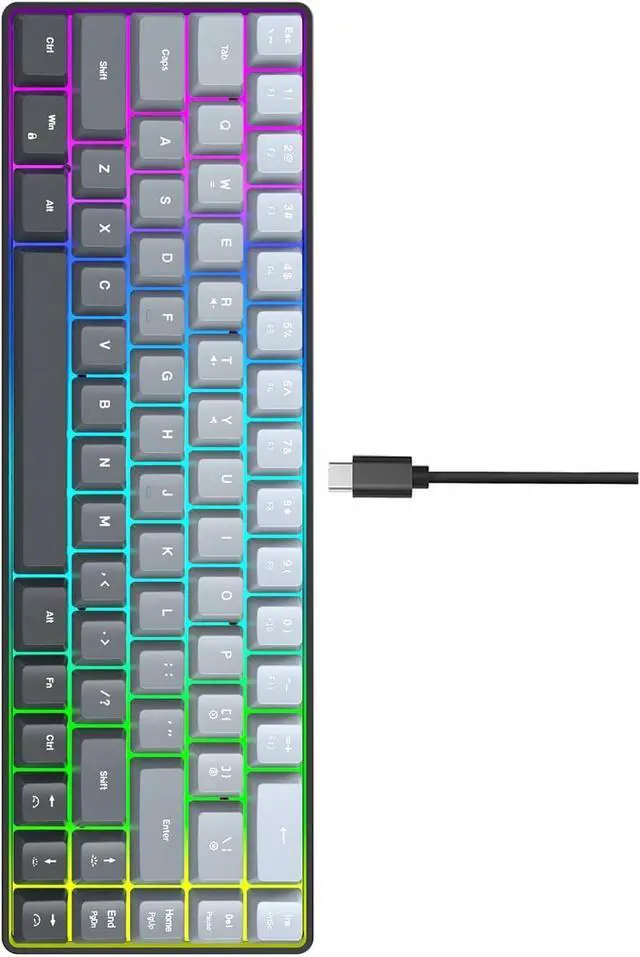 Alt view image 4 of 7 - FANSHINUO Gaskets Mount Mechanical Keyboards RGBs Backlits Hot Swappable Switches 8000mAh Battery Keycaps Ergonomic Ergonomic Mechanical Keyboards