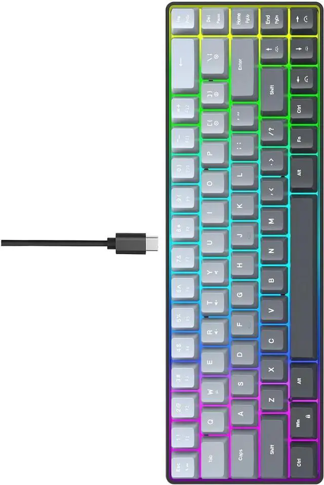 Alt view image 7 of 7 - FANSHINUO Gaskets Mount Mechanical Keyboards RGBs Backlits Hot Swappable Switches 8000mAh Battery Keycaps Ergonomic Ergonomic Mechanical Keyboards