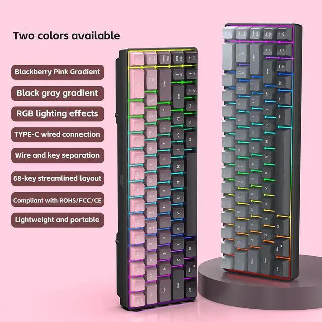 Alt view image 5 of 7 - FANSHINUO Gaskets Mount Mechanical Keyboards RGBs Backlits Hot Swappable Switches 8000mAh Battery Keycaps Ergonomic Ergonomic Mechanical Keyboards