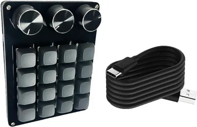 Alt view image 6 of 7 - Programmable 16KEY Macro Keypad Knob with 3 Essence for Efficient Programming for Hot-Swappable Mechanical Switches