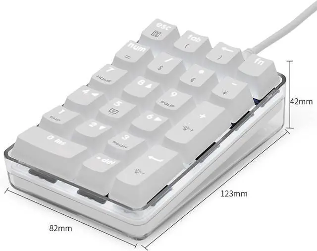 Alt view image 3 of 7 - 21Key Mechanical Keyboard Numpad With Water Resistant Design And Comfortable Typing Intelligent Designs Mechanical Numeric Keypad