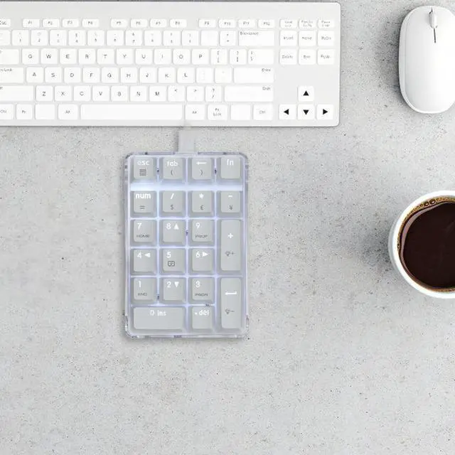 Alt view image 7 of 7 - 21Key Mechanical Keyboard Numpad With Water Resistant Design And Comfortable Typing Intelligent Designs Mechanical Numeric Keypad
