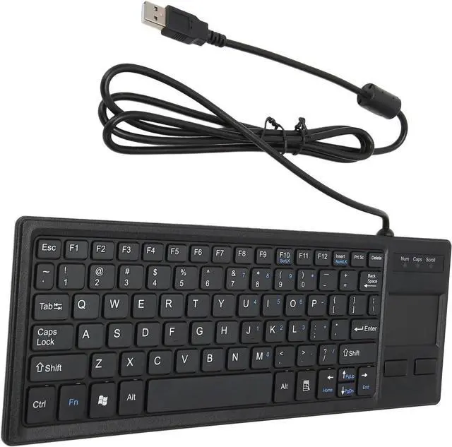 Alt view image 7 of 7 - SustVita Mini Industrial USB Keyboard, Wired Touchpad Keyboard with Ergonomic Design, Compact Size and HUB Function for Enhanced Productivity