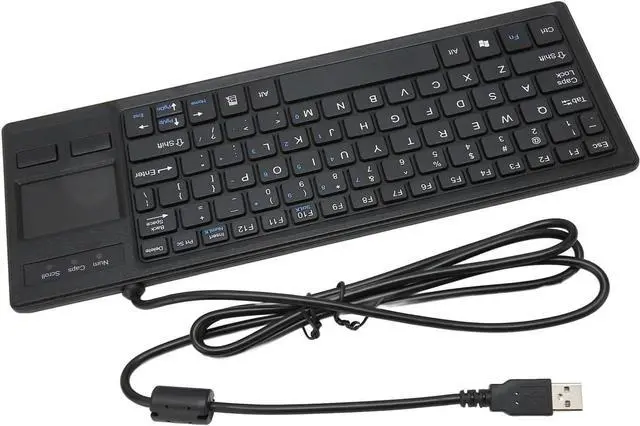Alt view image 7 of 7 - K 800 Wired Ultra Thin Mini Keyboard with Touchpad and HUB Function, Sturdy Keys for Industrial Applications, Supports Basic Gestures, Plug and Play, Long Working Life